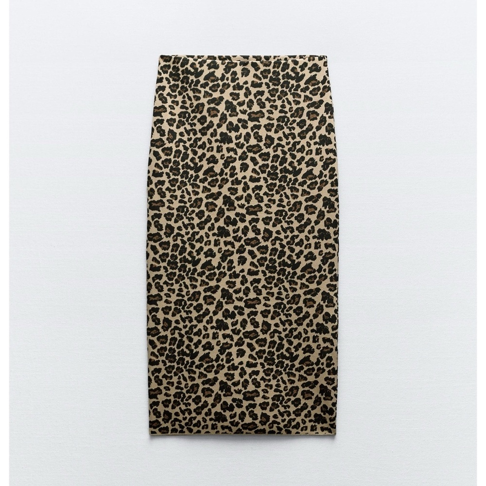 Zara Animal Print Stretch Knit Skirt - Picture 4 of 8